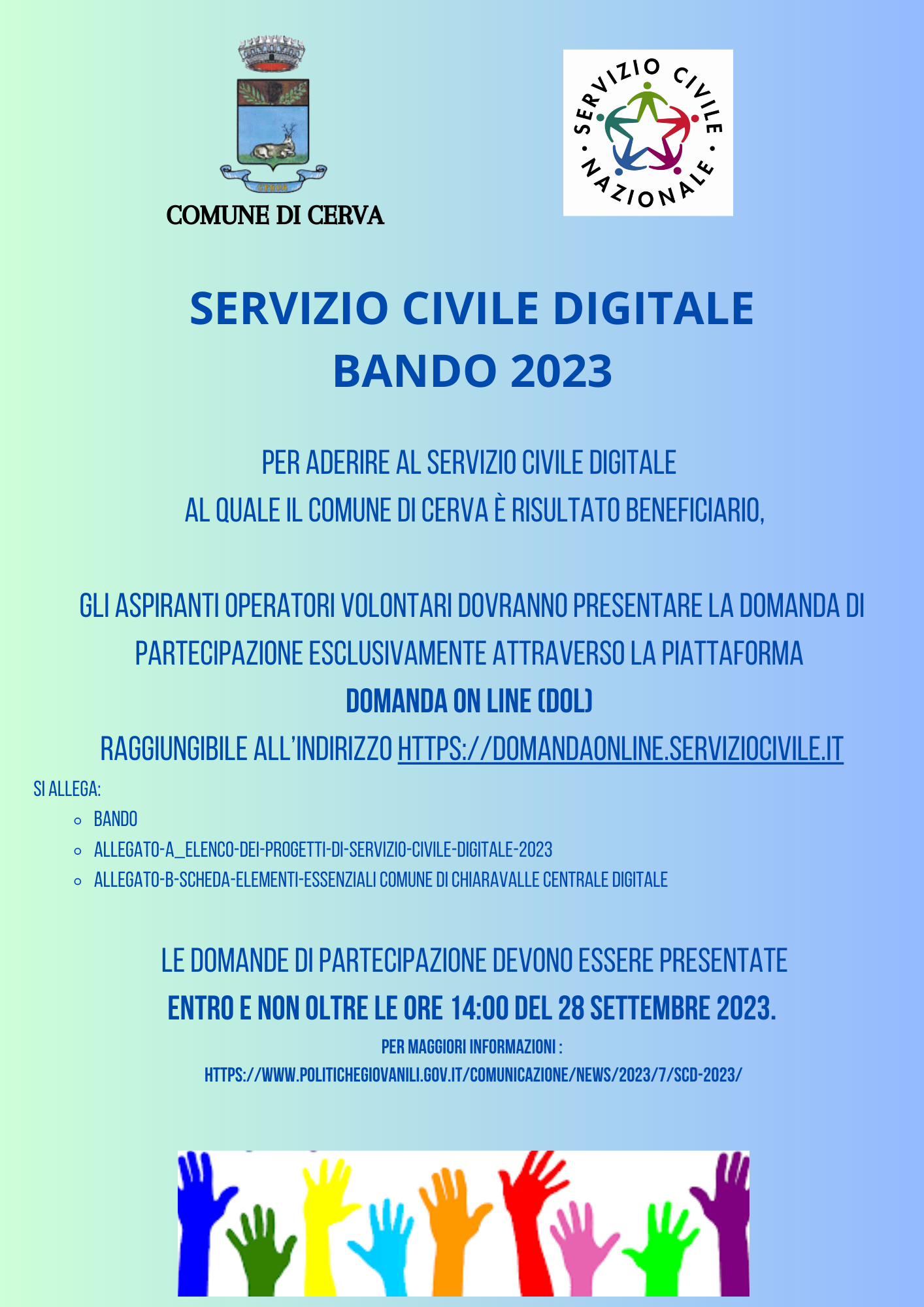 SERVIZIO CIVILE DIGITALE BANDO 2023